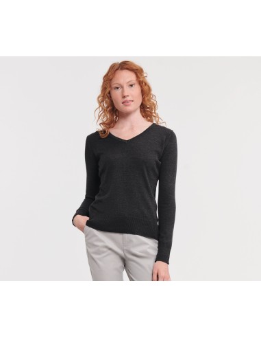 R-R-710F-0-Ladies V-Neck Knitted Pullover